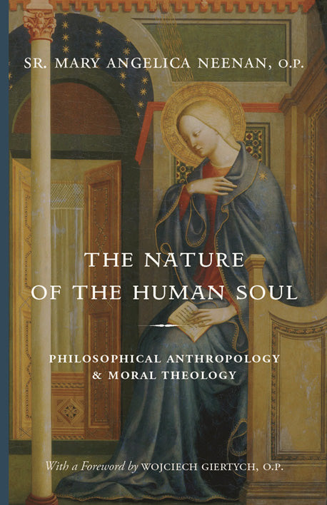 Book cover with saint illustration and title text: The Nature of the Human Soul