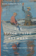 Book cover: The Space of Life Between with title text over water painting
