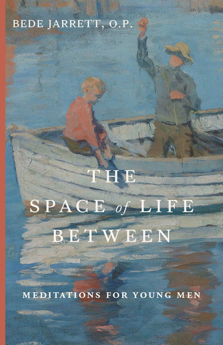 Book cover: The Space of Life Between with title text over water painting