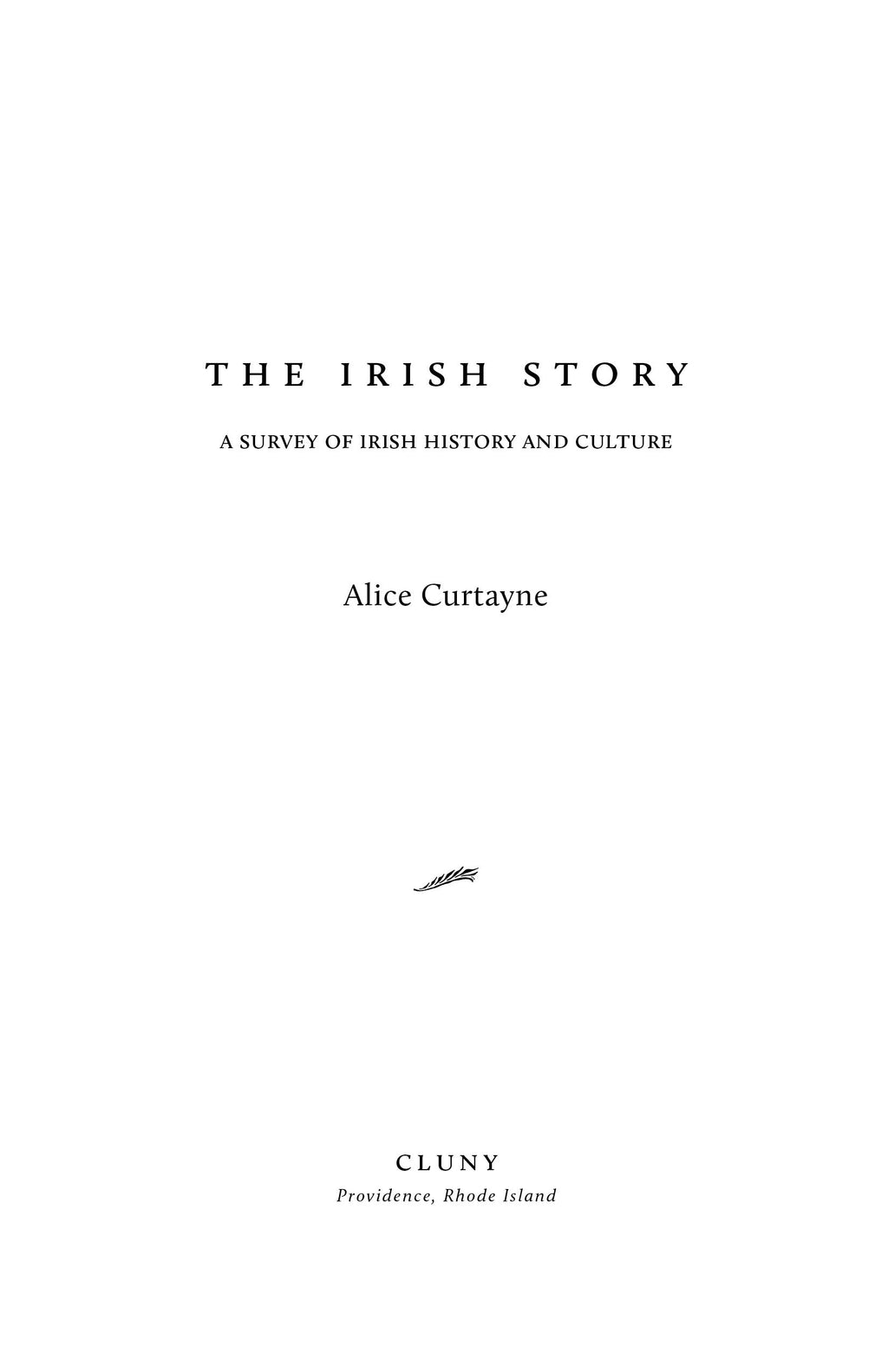 The Irish Story book title page with centered title and author name