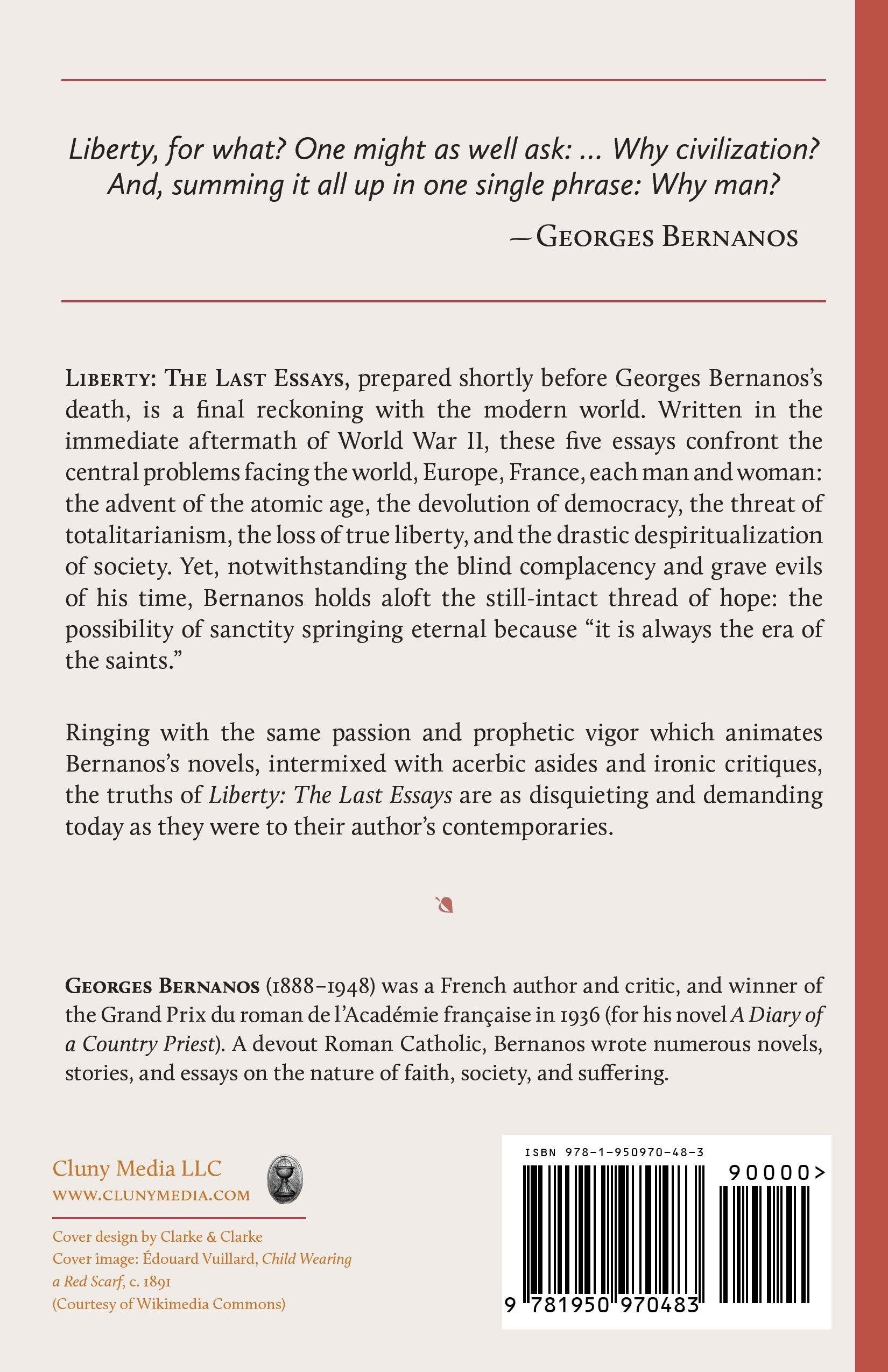 Book back cover with synopsis, publisher details, and barcode for Liberty