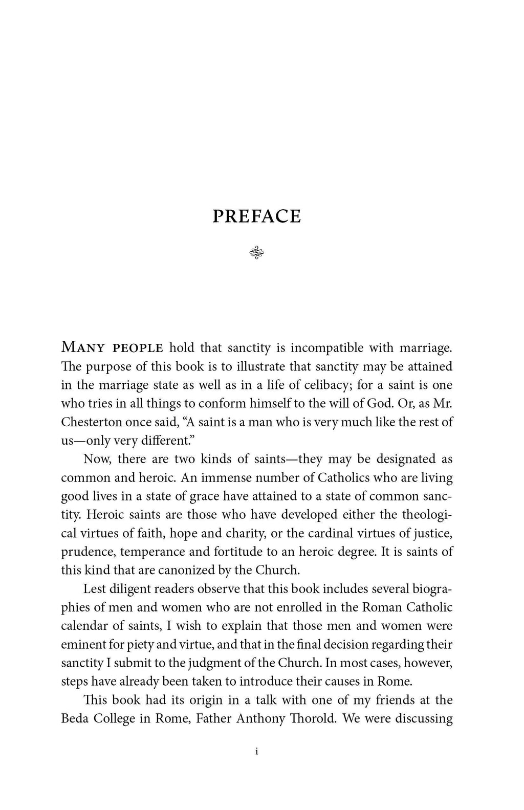 Book page titled “Preface” with centered heading and paragraph text.