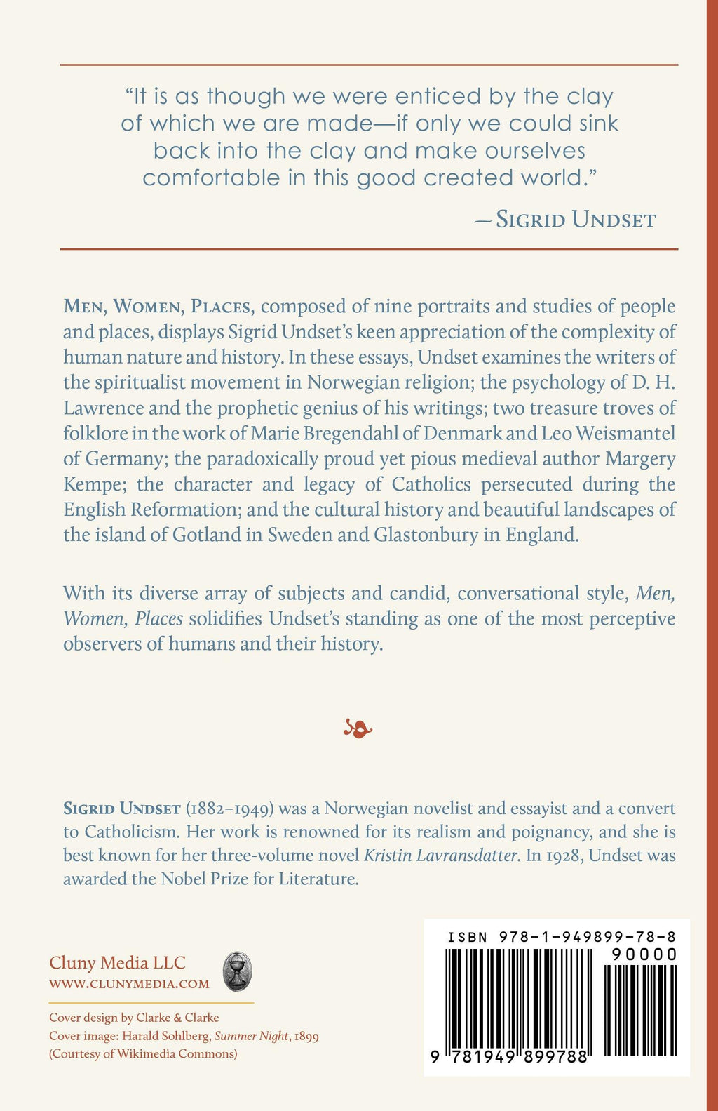 Book back page with quote, publisher details, and barcode