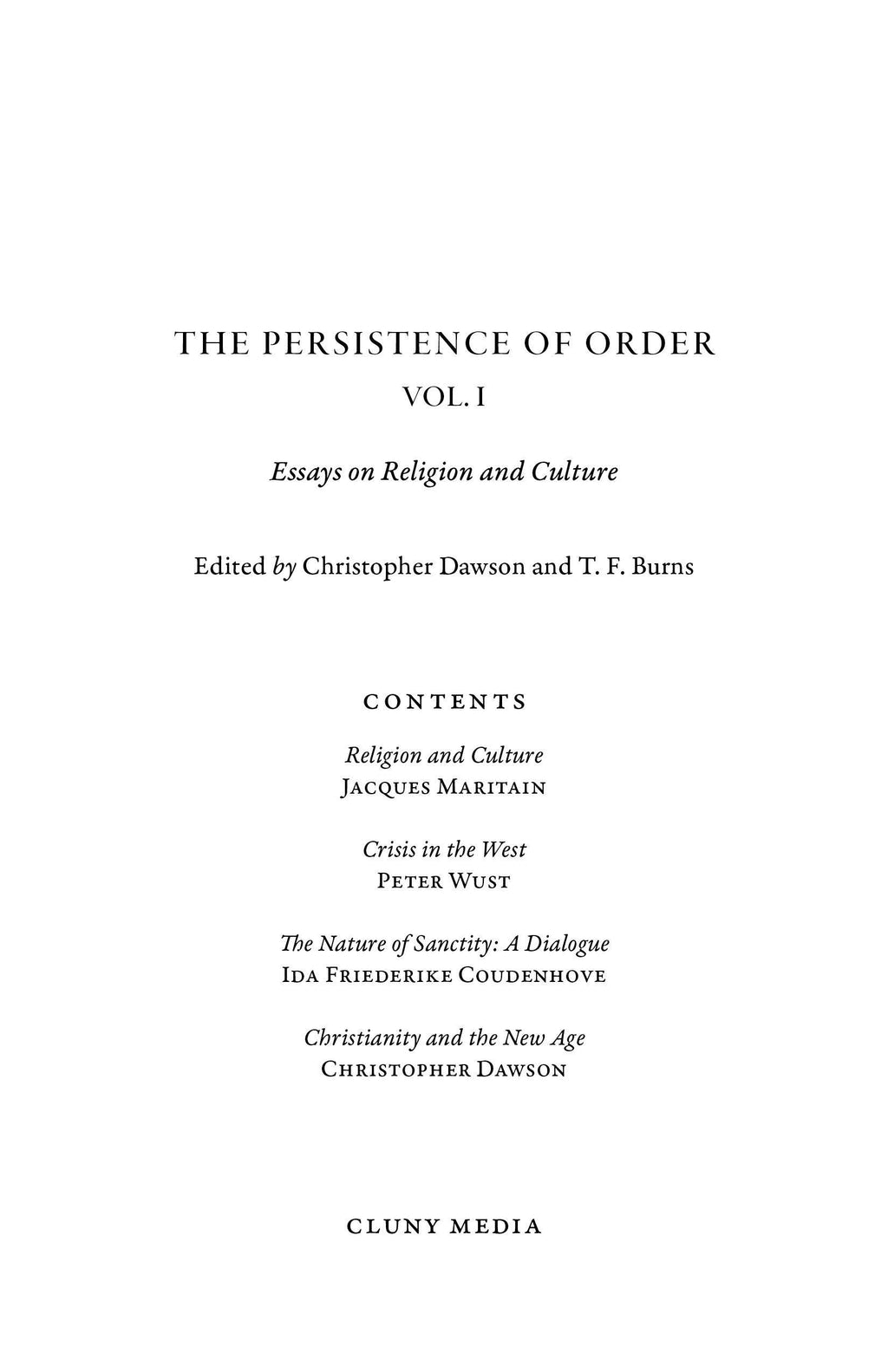 Book contents page listing chapters under Religion and Culture and other titles