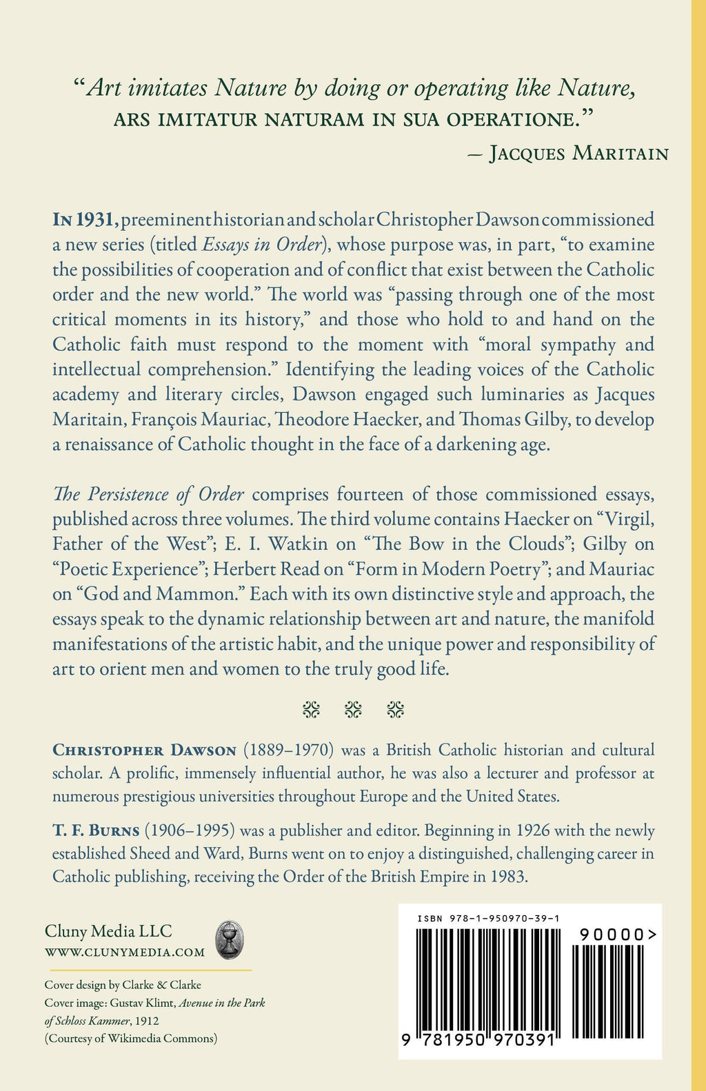 Book back cover with quote, author/editor text, publisher details, and barcode