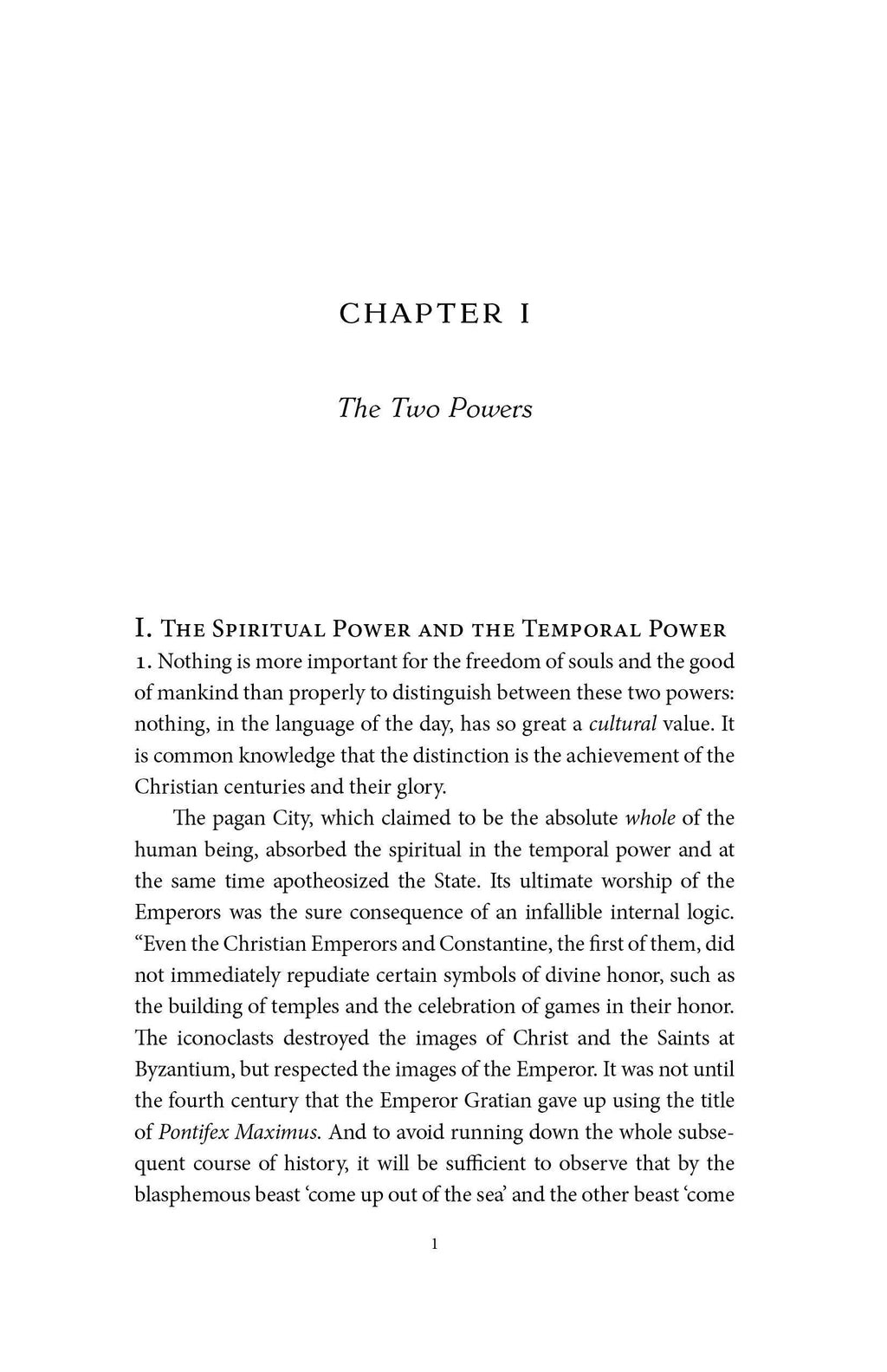 Book chapter page titled 'The Two Powers' with section heading and body text