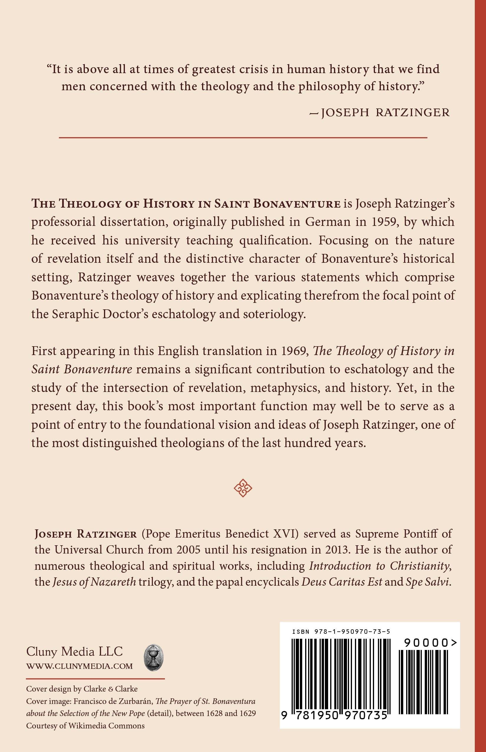 Book back cover with synopsis, publisher info, and barcode; Joseph Ratzinger