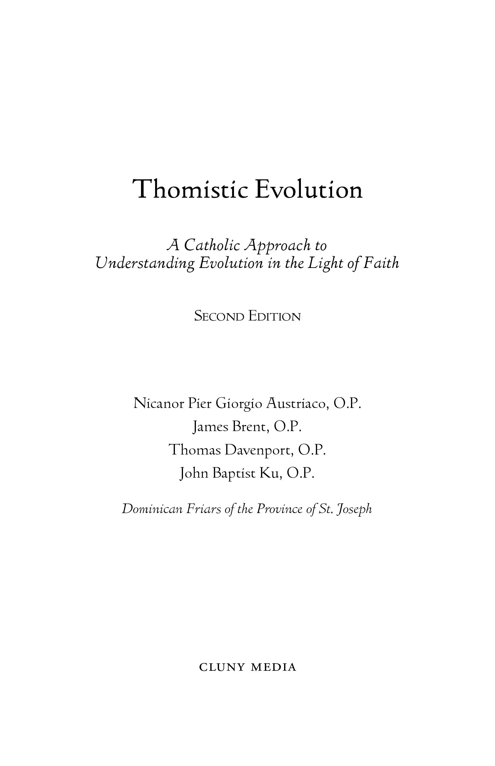 Thomistic Evolution title page, Second Edition with author names