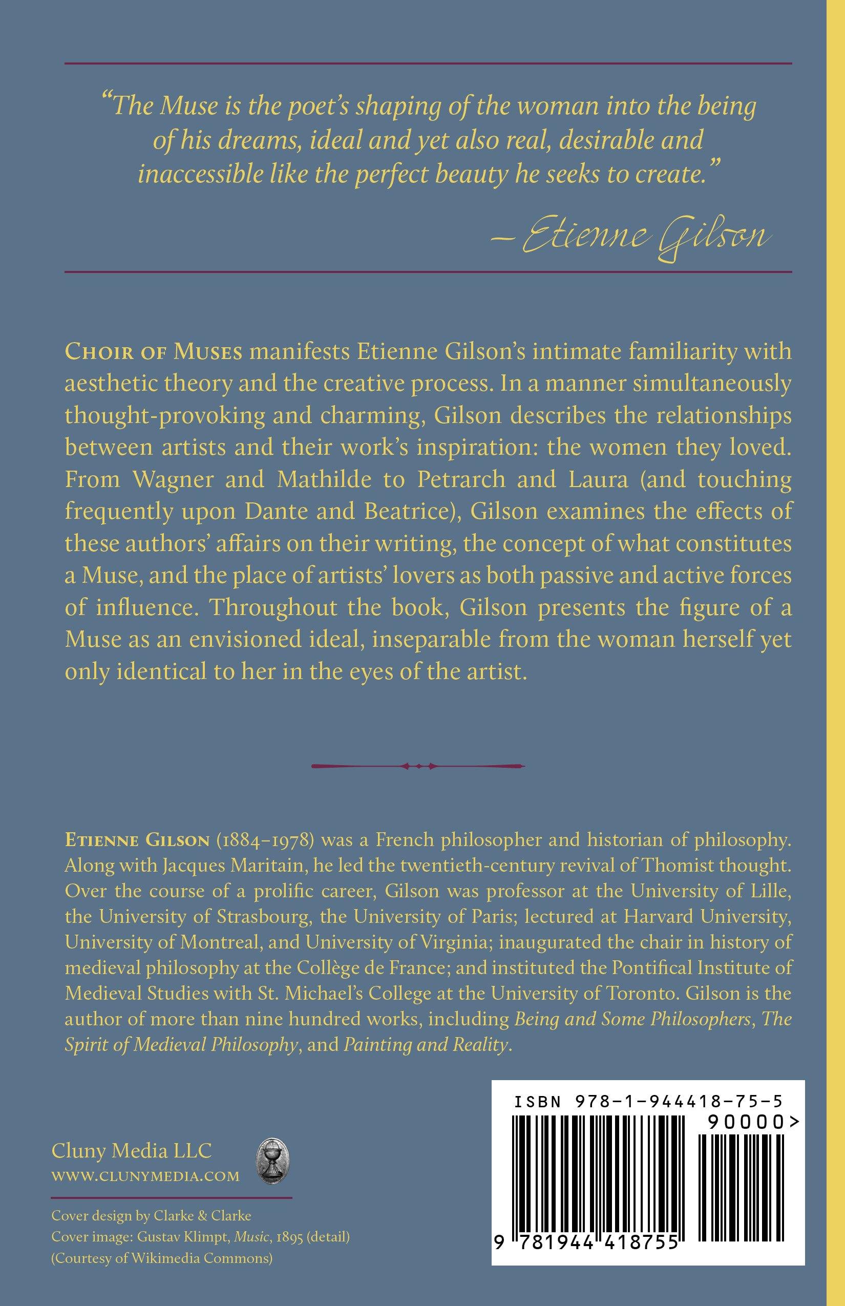 Choir of Muses back page with author bio and ISBN barcode at bottom