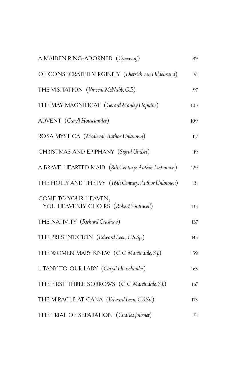 Contents page continuing list with headings like Advent and Christmas and Epiphany