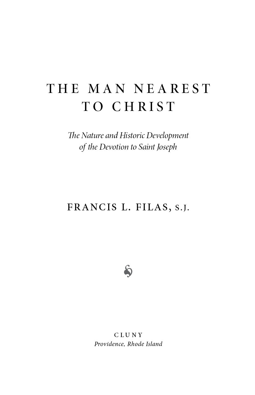 Book title page with "The Man Nearest to Christ" and Francis L. Filas