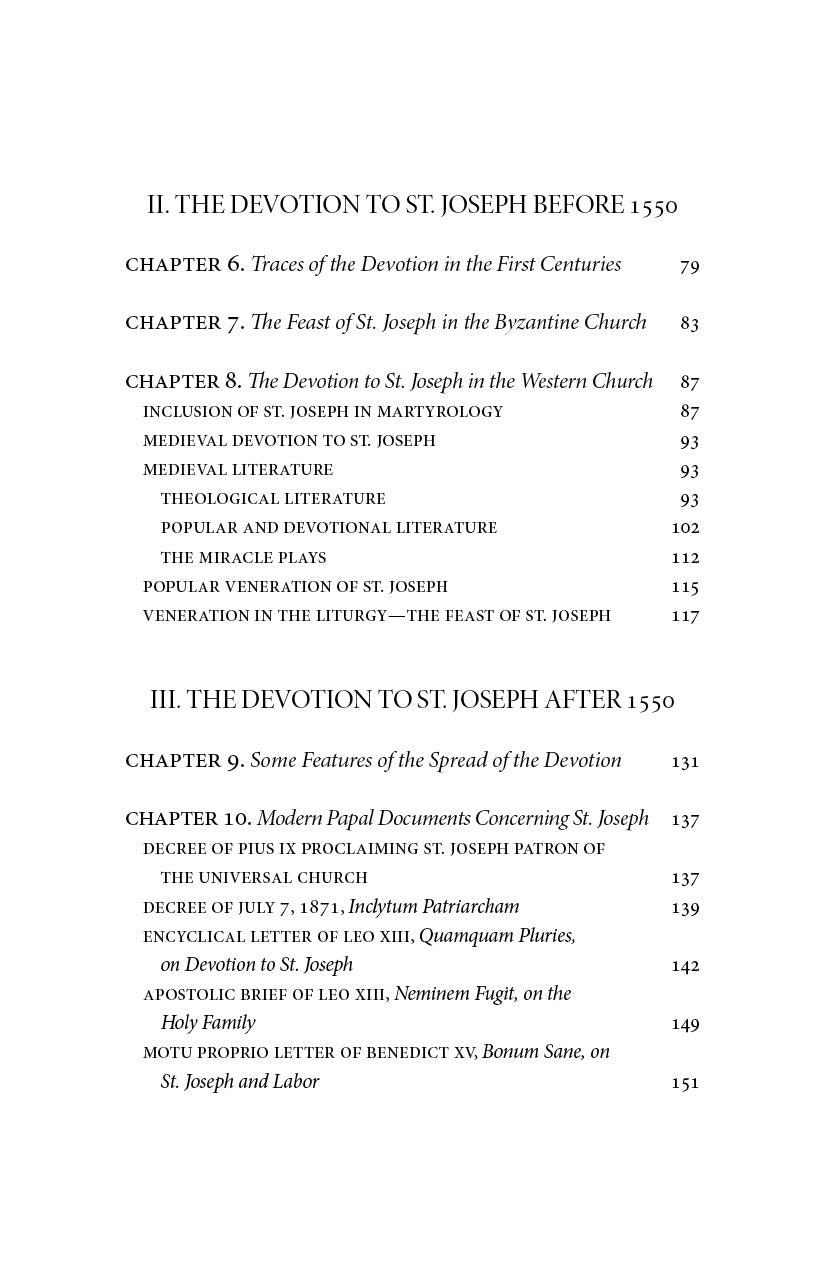 Book contents section II with chapter titles and page numbers