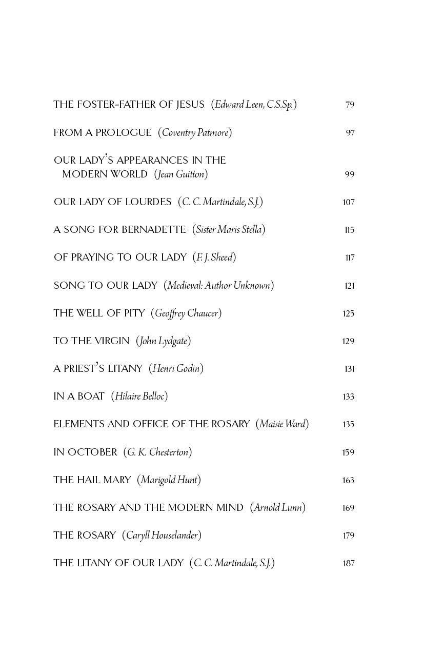 Book contents page showing an alphabetical chapter list with page numbers