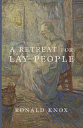 Religious book cover with lay people title and Ronald Knox, illustrated artwork