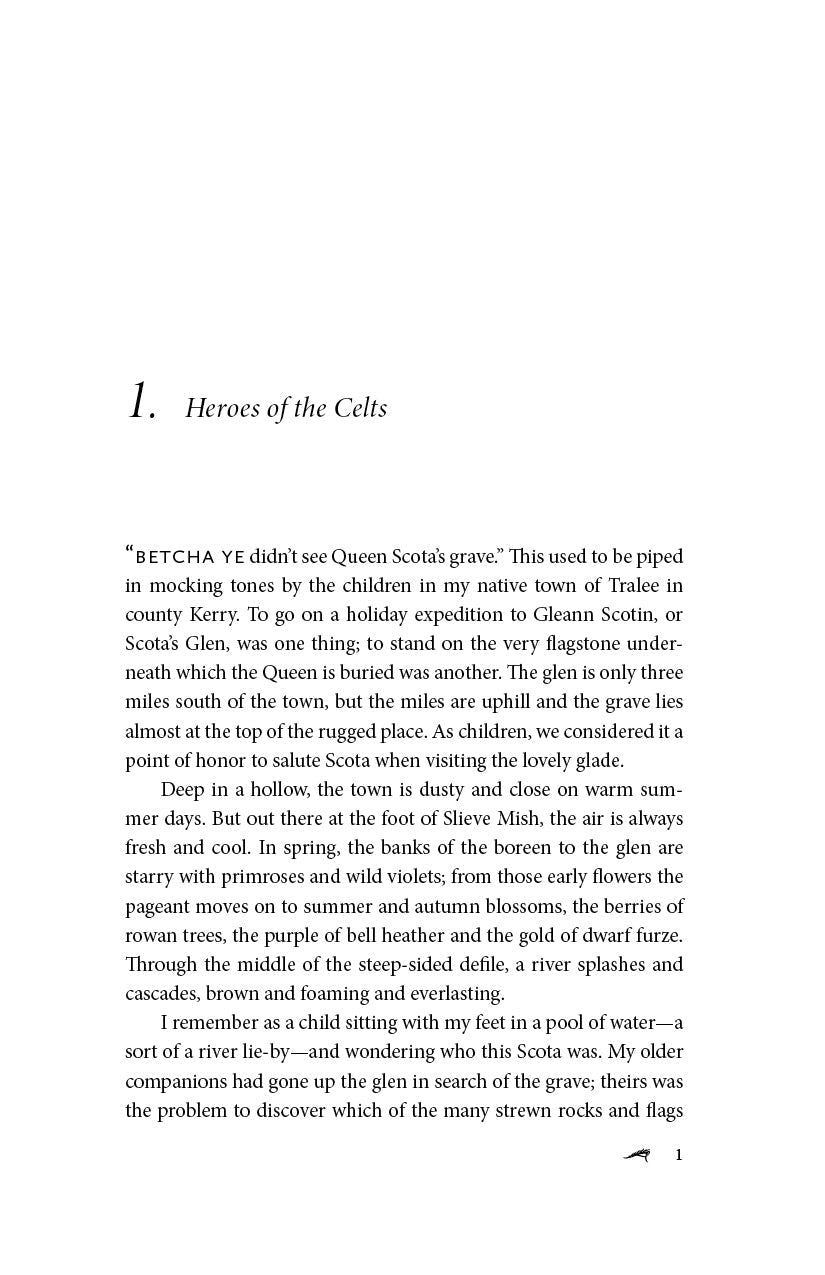 The Irish Story book page with serif chapter heading and body text