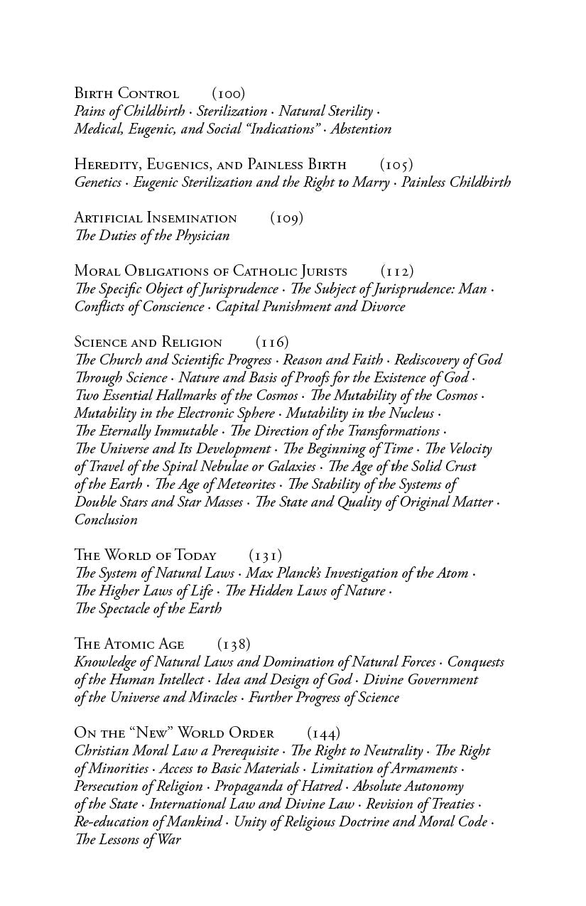 Book contents page with multiple chapter headings and page numbers