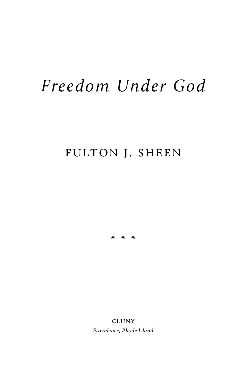Book title page with Fulton J. Sheen and publisher details