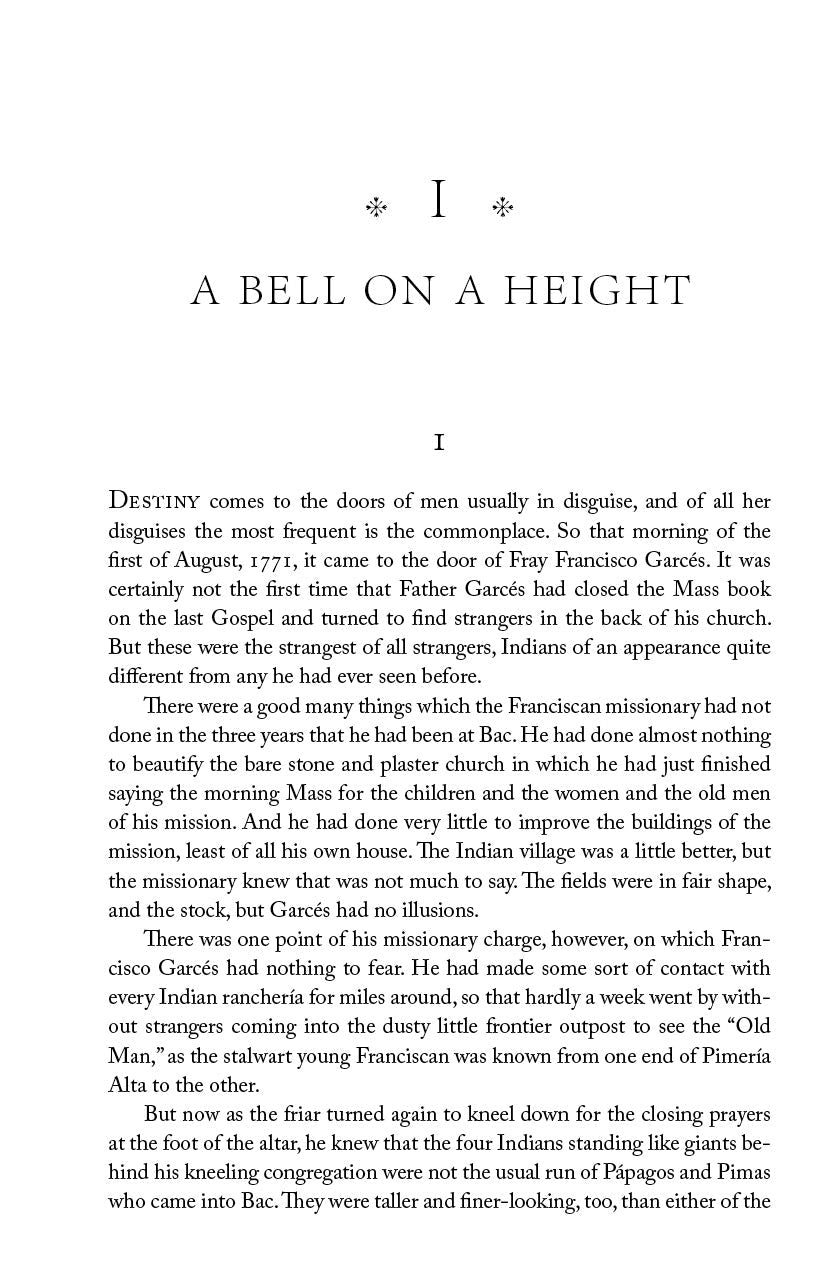 Novel page with chapter heading 'A Bell on a Height' and printed story text