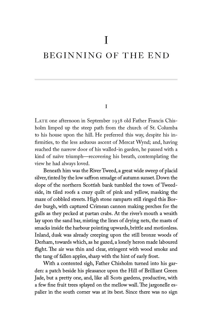 Novel book page with chapter heading "BEGINNING OF THE END" and body text