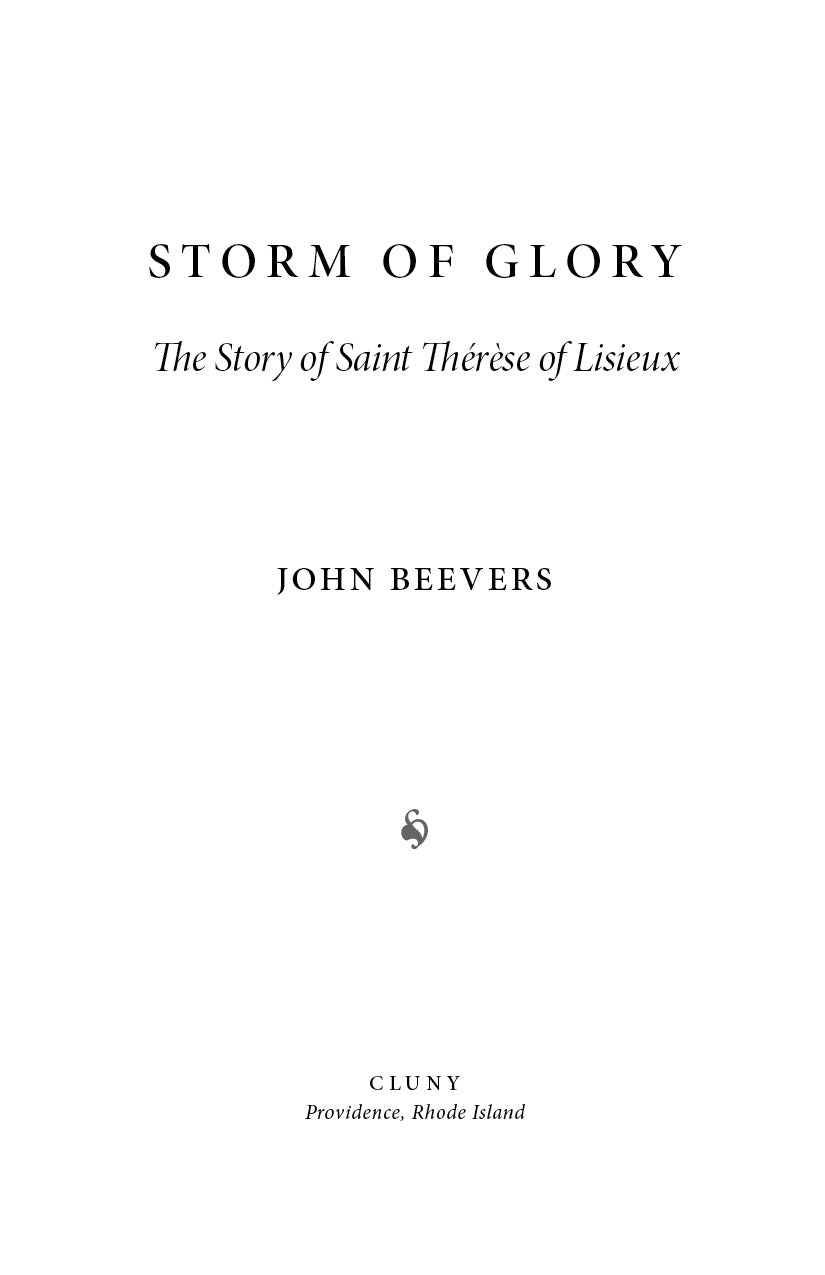 Storm of Glory book title page with centered title and author name on white