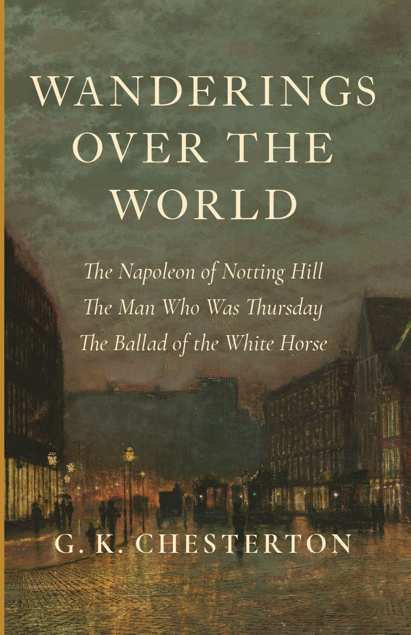 Book cover: Wanderings over the World by G.K. Chesterton with listed story titles