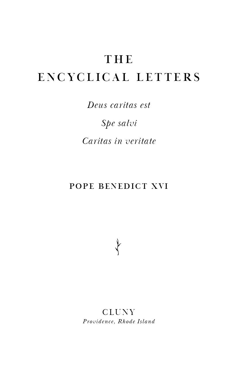 Encyclical letters book title page with 'The Encyclical Letters' and Pope Benedict XVI