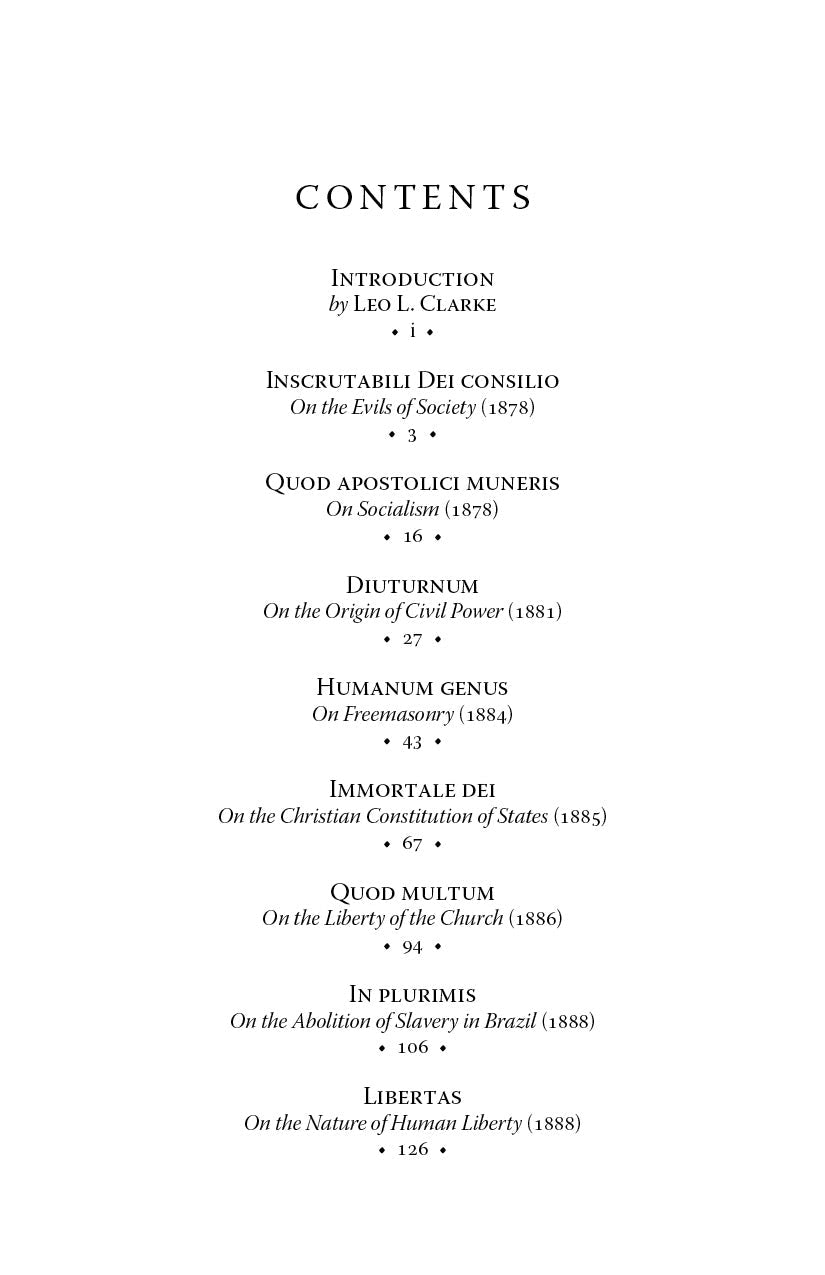 Book contents page listing sections with page numbers and titles