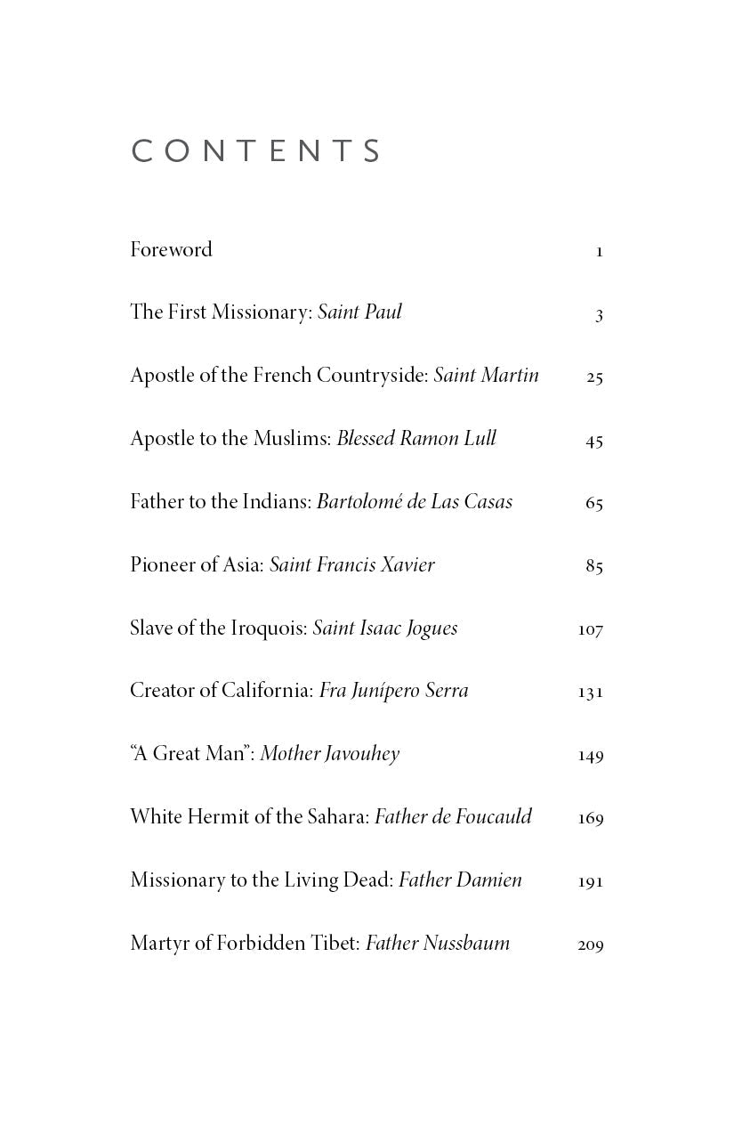 Book contents page listing chapters and page numbers