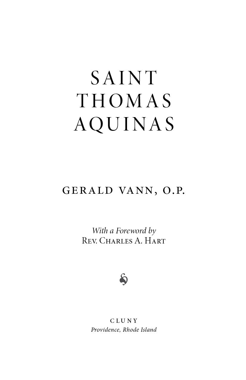 Saint Thomas Aquinas title page with centered author name and publisher imprint