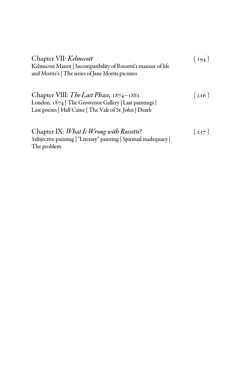 Rossetti: His Life and Works chapter page with headings and page number