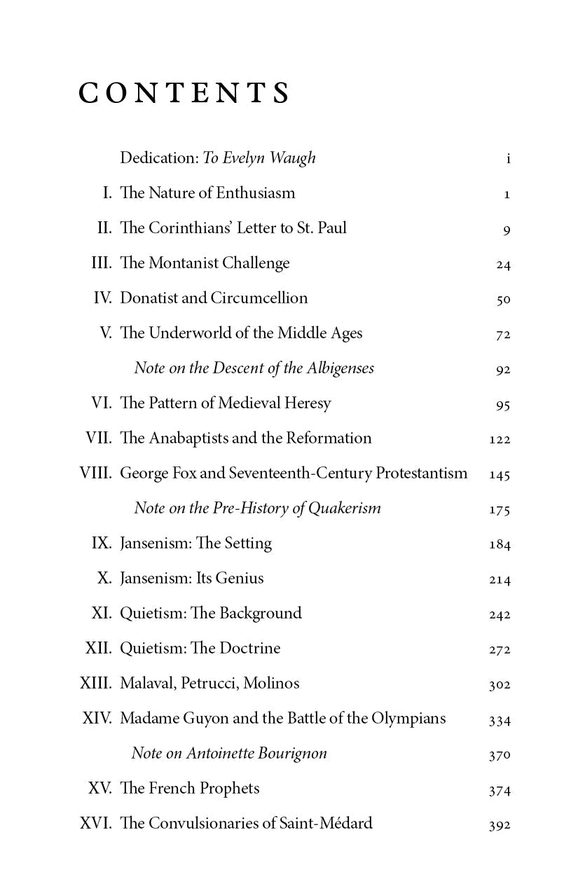 Book contents page listing chapter titles and page numbers