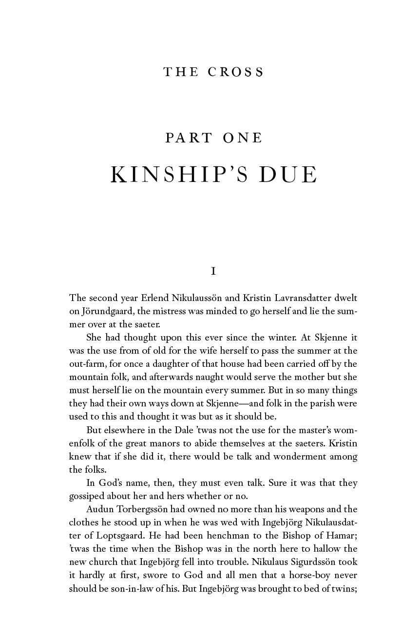 Book page titled “Kinship’s Due” from The Cross with prose text