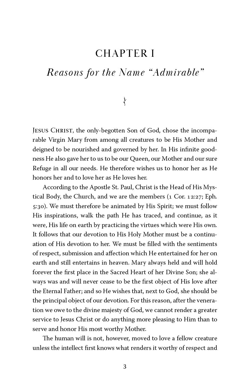 Book page with chapter heading “Reasons for the Name ‘Admirable’” and paragraphs