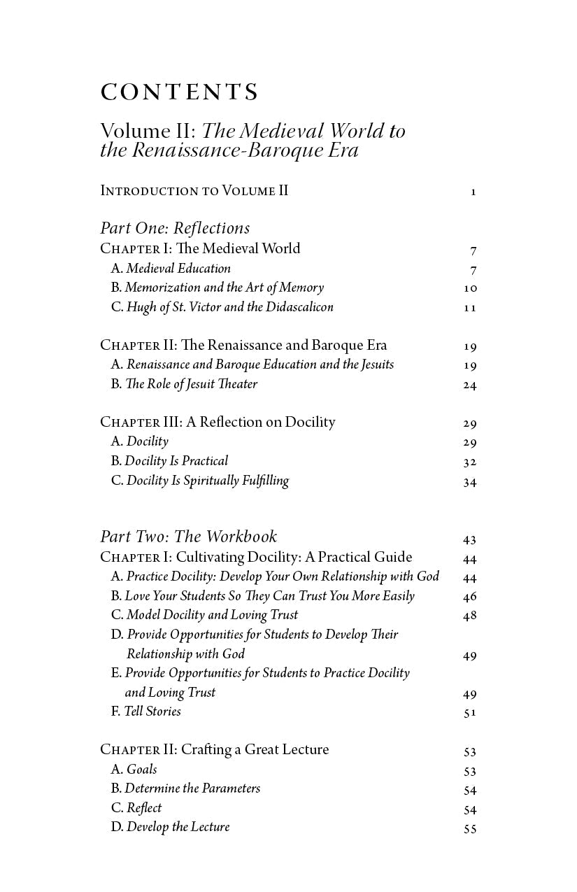 Book contents page for Volume II with chapter list and page numbers