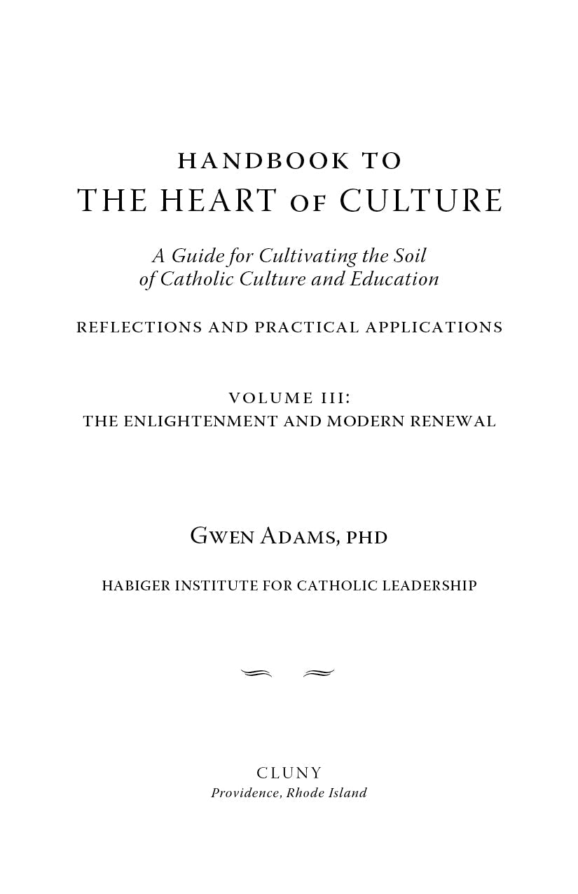 Title page: Handbook to the Heart of Culture, Volume III, Gwen Adams, PhD