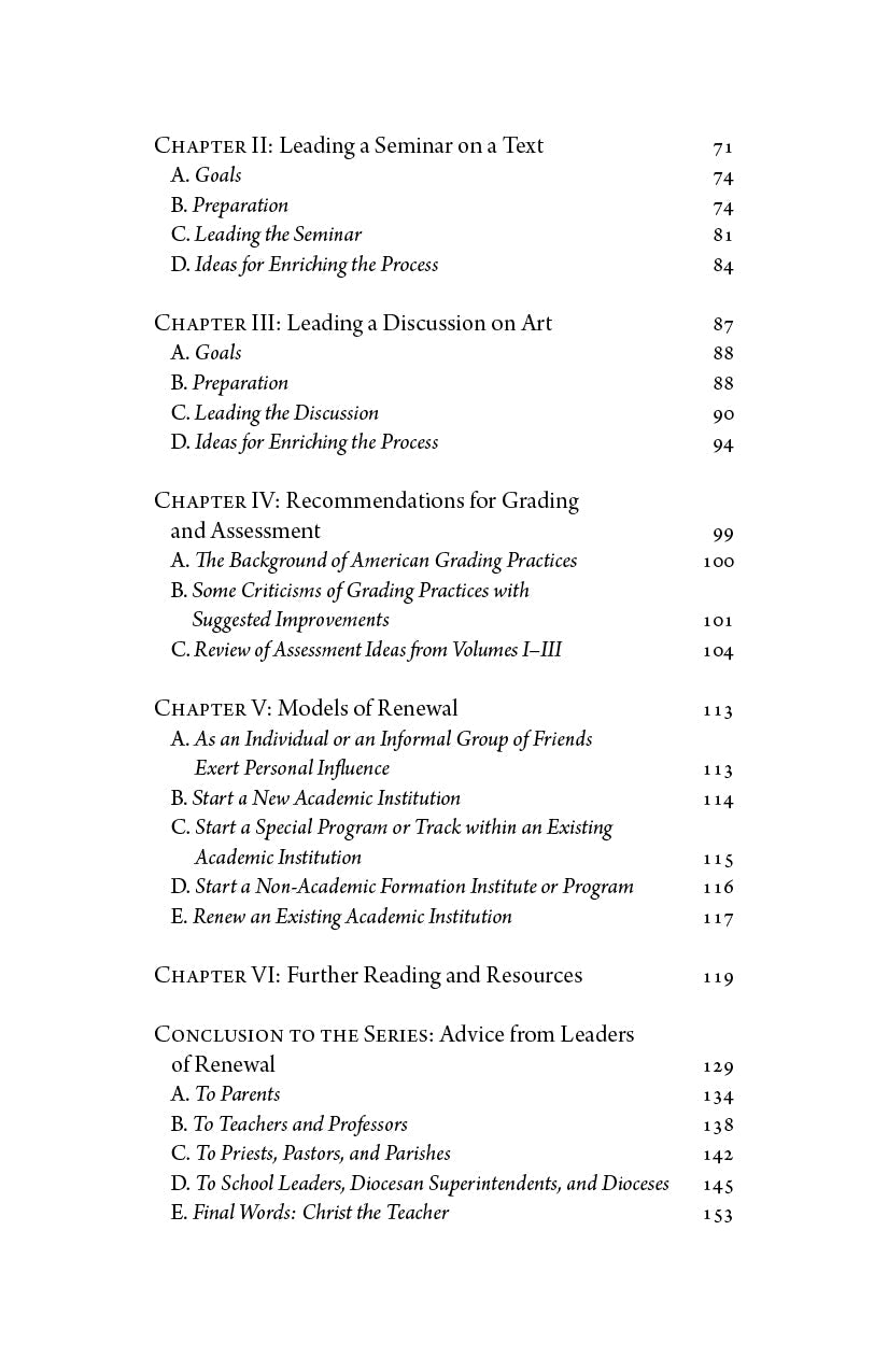 Contents page continuing chapters II–VI with page numbers from 71 to 153