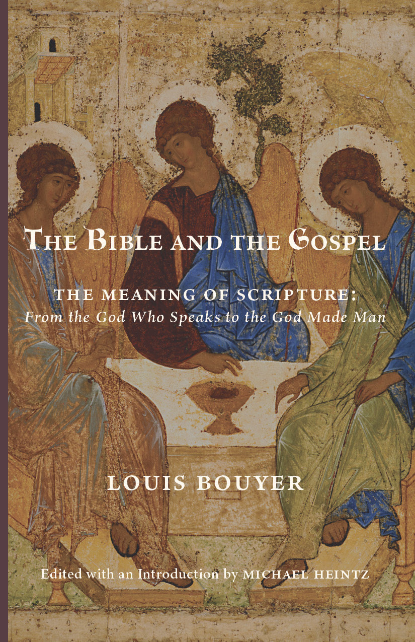 The Bible and the Gospel book cover with stained-glass art and Louis Bouyer name