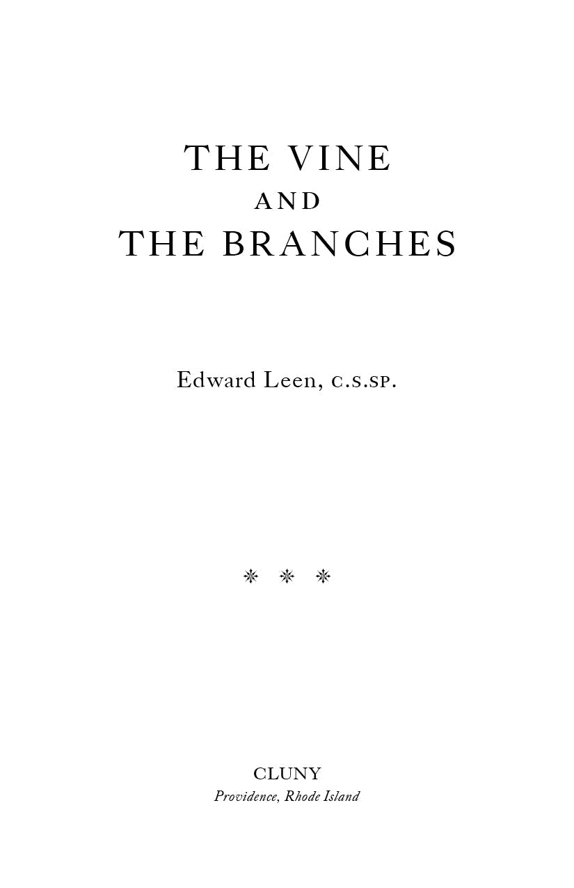 Book titled "The Vine and the Branches" cover with title and author name