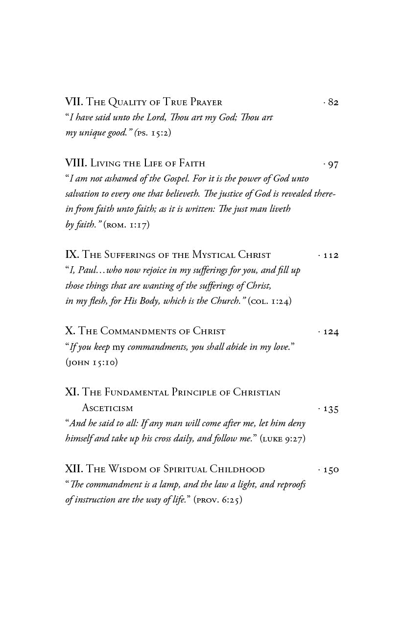 Book contents page listing chapters VII to XII with page numbers