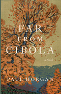 Novel book cover with orange leafless trees and large lettering, Paul Horgan