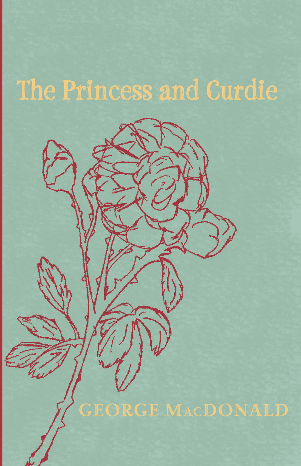 Book cover with red line drawing, 'The Princess and Curdie' and George MacDonald.