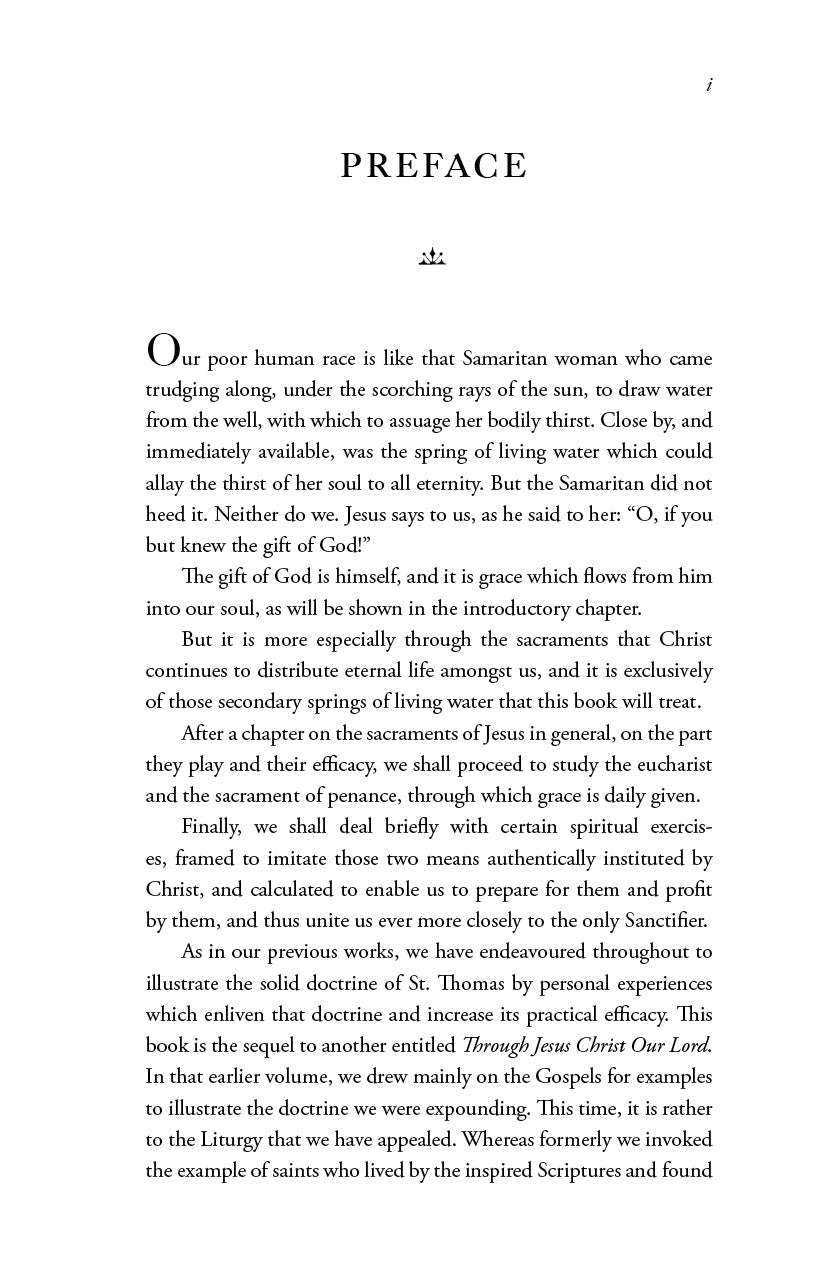 Preface page with paragraphs for The Eucharist and the Confessional.