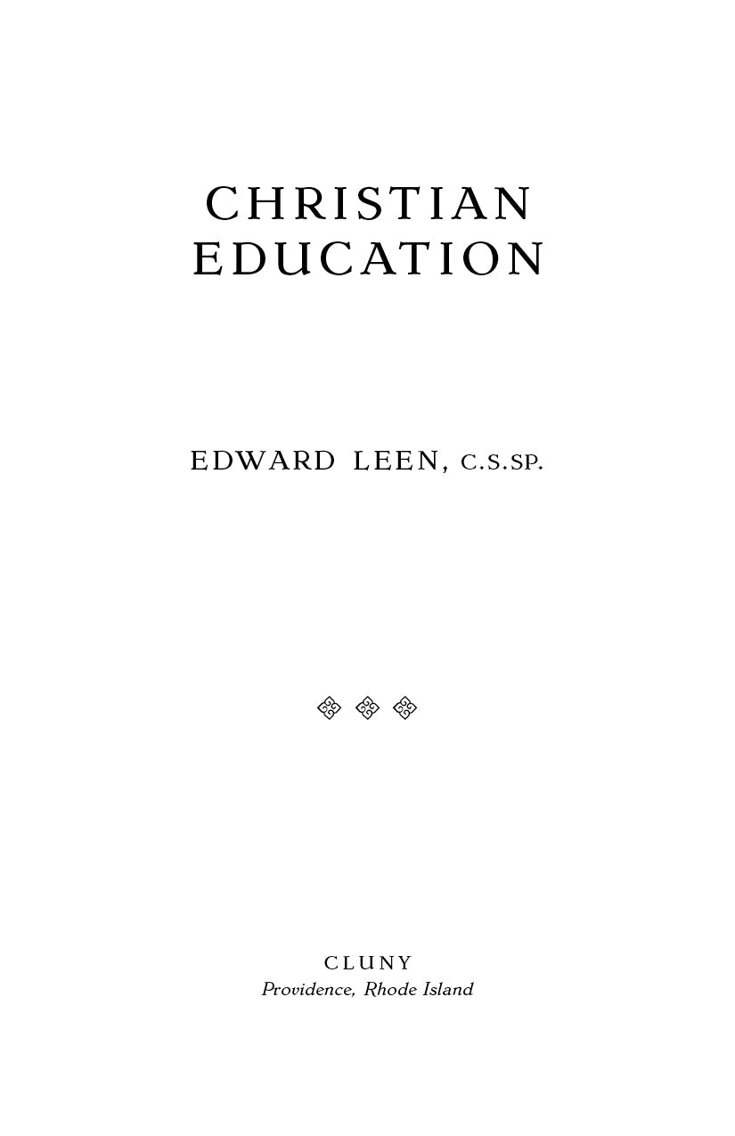 Book title page with main title text and author Edward Leen, C.S.Sp.