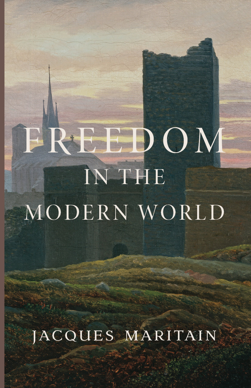 Freedom in the Modern World book cover with title and Jacques Maritain name