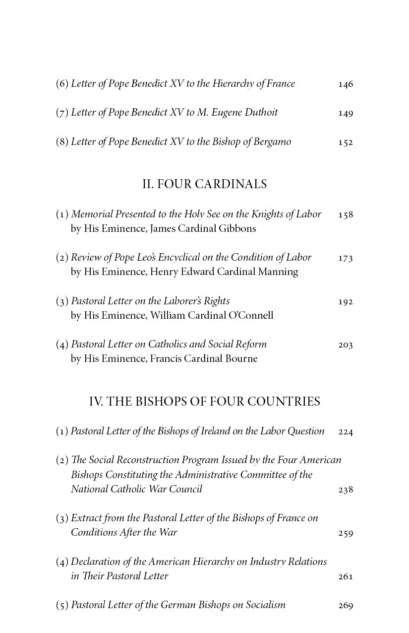 Book contents page section headings and page numbers in small serif type