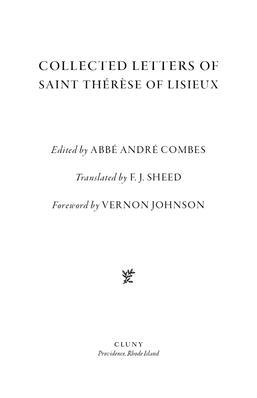 Title page for Collected Letters of Saint Thérèse of Lisieux, edited and translated