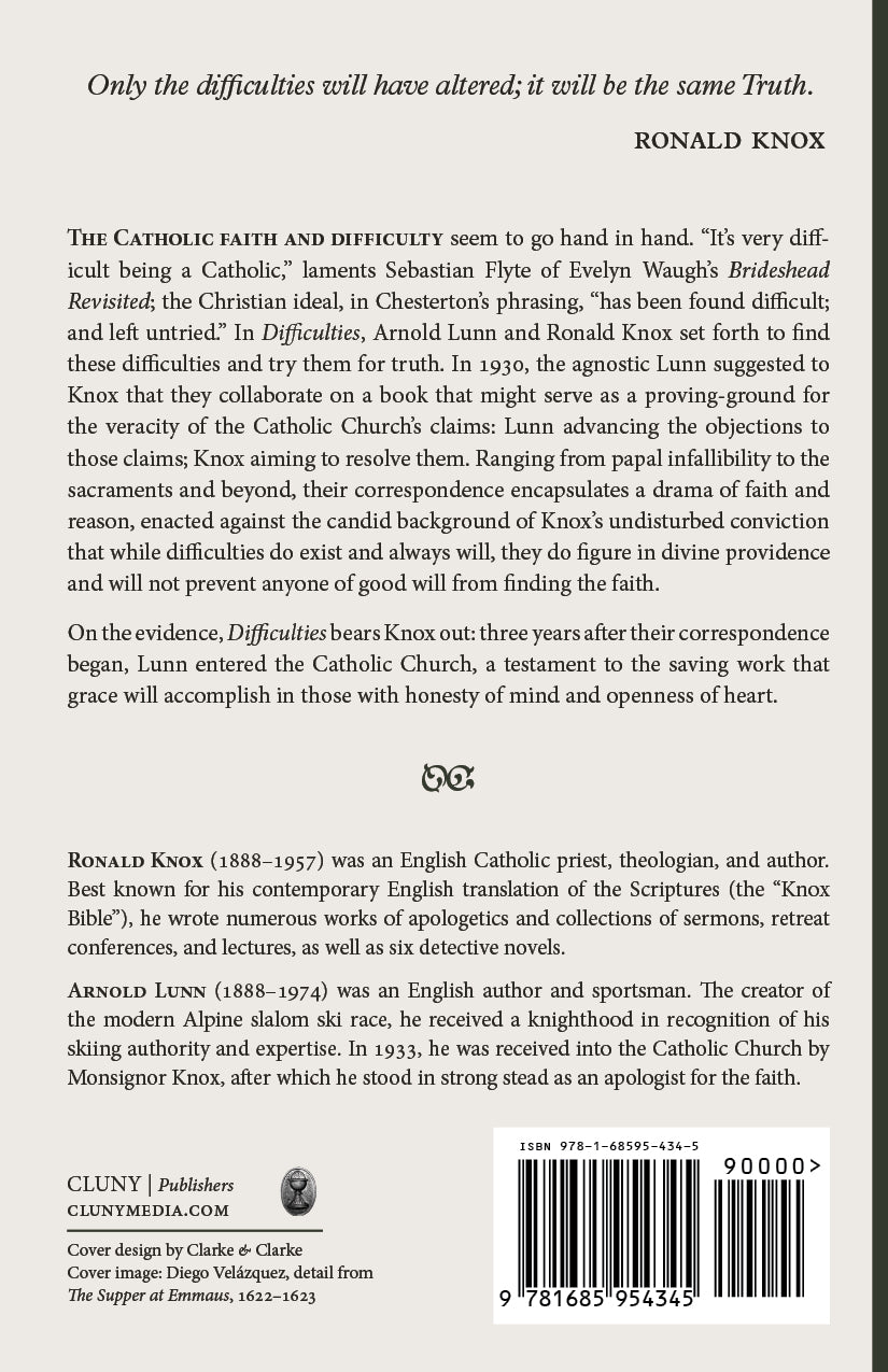 Book back cover with barcode, Cluny publisher details, and synopsis text