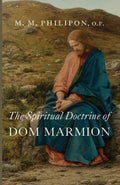 Book cover: The Spiritual Doctrine of Dom Marmion, blue and red draped figure kneeling