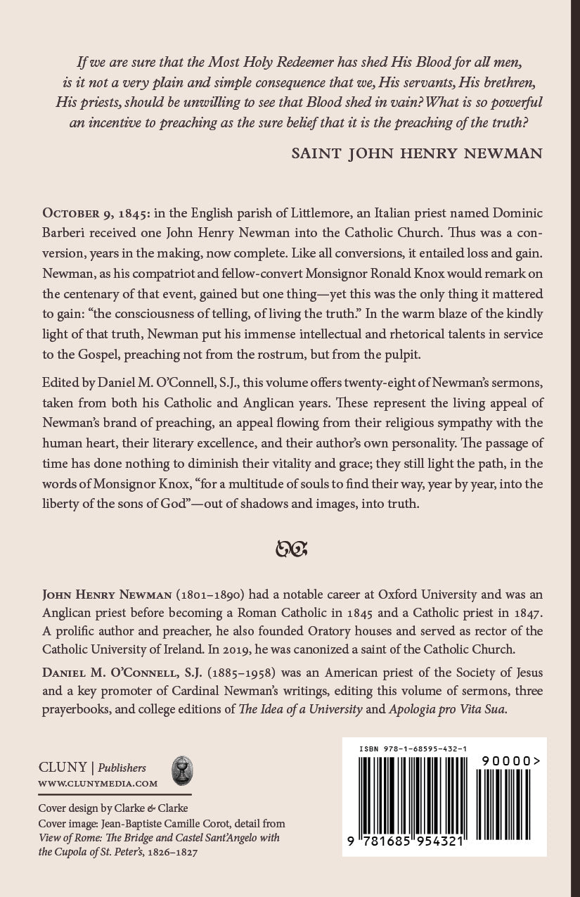 Book back cover page with sermon synopsis text and barcode