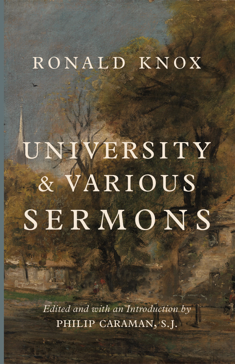 Sermons book cover: Ronald Knox with 'University & Various Sermons' title.